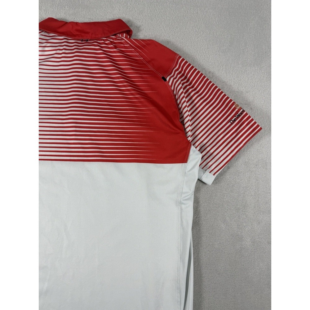 Nike Golf Dri Fit Polo Shirt Mens Medium Red‎ White Stripe Tour Performance - Picture 15 of 16